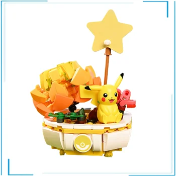 Japonski Anime Pokemon Pikachu Charmander Squirtle Bulbasaur Jigglypuff Drugačen Slog Modeli Lončnica Sklop Blokov