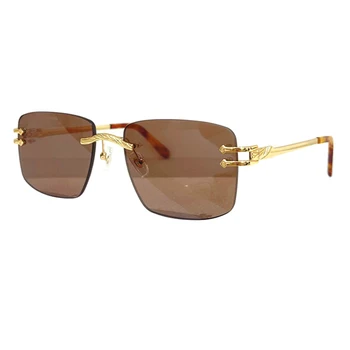 High-end Zlitine Okvir Klasičnih Moških Rimless sončna Očala Luksuzne blagovne Znamke Sun Odtenki Moški Očala UV400 Lentes De Sol Hombre