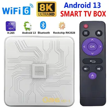 Q96 HD-1 Smart TV Box WIFI 6 Android 13 Rockchip RK3528 Quad Core 8K UHD Bluetooth Top Box HDR Media Player H. 265 za Domači Kino