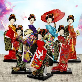 25 cm Kawaii Japonski Lep Gejša Figurice lutke z lepimi kimono Novo hišo urad dekoracijo Miniature darilo za rojstni dan