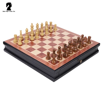 39*39 cm Predal Tip Magnetni Mednarodna Šahovska garnitura Tabela Slog Hruška Cvetov, Lesa Šahovnici Usnje Puzzle
