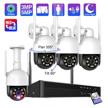 Techage Prostem 8CH CCTV Video Nadzor Kit PTZ 3MP WIFI IP Kamera Človeško Zaznavanje Barv Night Vision Brezžična Varnost Set