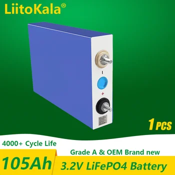 1PCS LiitoKala 3.2 V 105Ah lifepo4 baterije 3C razrešnico za DIY 12V 24V Električni RV Golf avto na prostem sončne energije za Polnjenje
