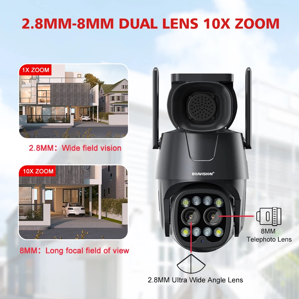 PEGATAH IP Kamera, Wifi PTZ 4MP 8MP Dvojno Objektiv 2,8 mm-8 mm 10-kratni Zoom Prostem AI ljudmi Barve Night Vision Varnostne Kamere