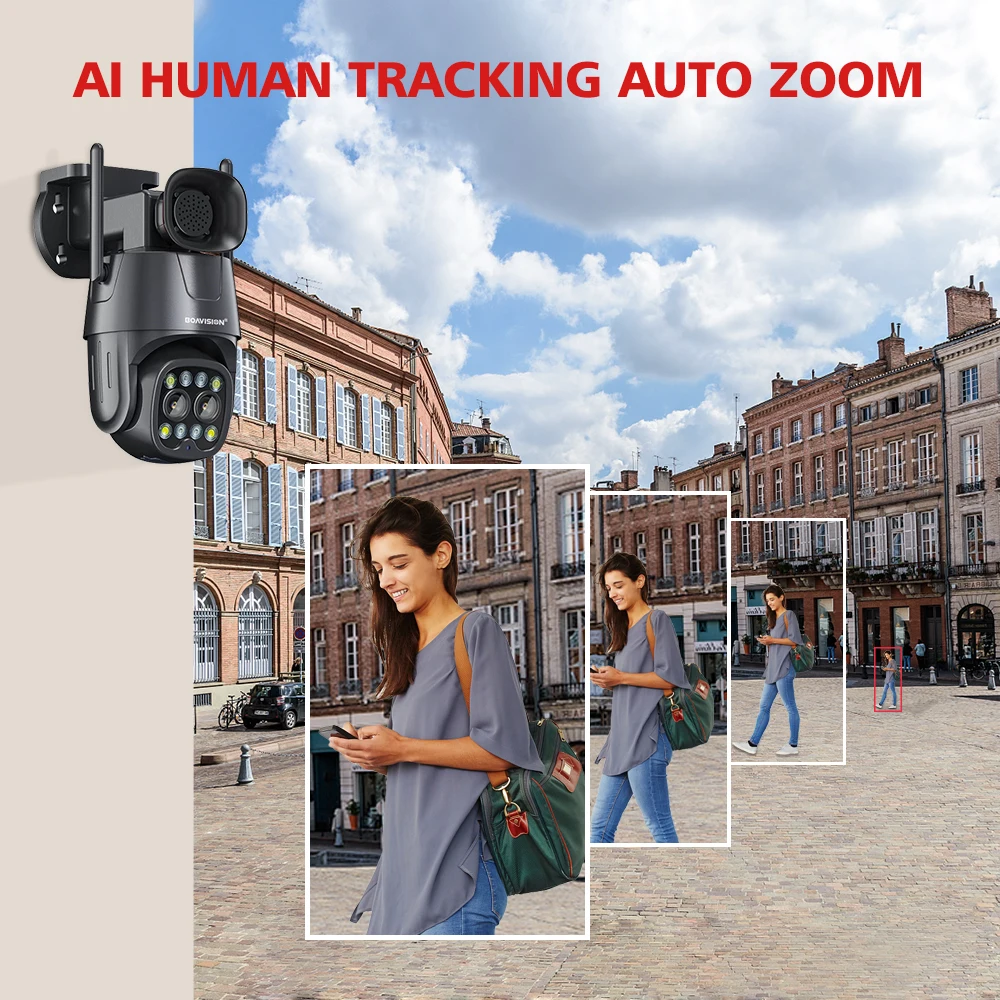 PEGATAH IP Kamera, Wifi PTZ 4MP 8MP Dvojno Objektiv 2,8 mm-8 mm 10-kratni Zoom Prostem AI ljudmi Barve Night Vision Varnostne Kamere