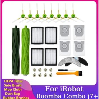 22PCS Zamenjava Za Irobot Roomba Combo J7+ sesalnik Gume Ščetke Filtri Strani Krtačo Mop Krpo Vrečko za Prah