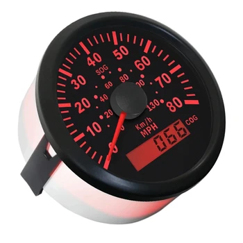 GPS merilnikih Hitrosti, 0-80MPH Navedba Obseg 85mm Hitrost Mileometers 0-130km/H Kazalniki Hitrosti z Rdečo Osvetlitev Samodejno Ladje COG