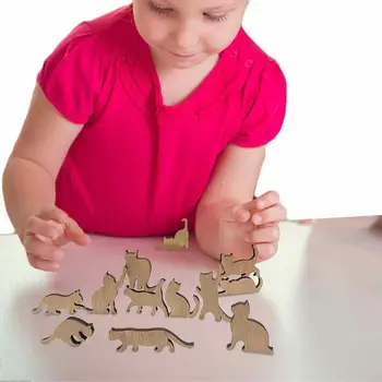 Mini Lesene Lutke Mačke Lutka Namizje Bilance Zlaganje Igra Igrače 12 Različnih Oblik Blok Za Starše Otrok Interakcije