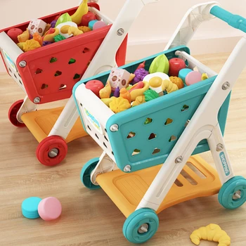 Nakupovalni voziček igrače otroška majhen voziček otroci sadje kuhinja supermarket fantje in dekleta kuhanje