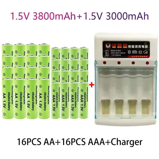 100% Prvotne 1,5 V AA3.8Ah+AAA3.0Ah baterija za ponovno Polnjenje NI-MH 1,5 V baterije za Ure miši računalniki igrače, tako na+brezplačna dostava