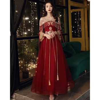 Novost Luksuzni Cheongsams Kitajski Slog Letnik Izboljšano Qipao Elegantno Mandarin Ovratnik A-Line Lady Prom Obleke вечернее платье