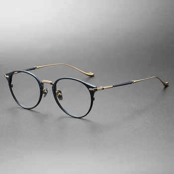Japonski Ročno Titana Retro Okrogle Očala Lahke Spektakel Okvir Za Moške Recept Očala Ženske Kratkovidnost Gafas