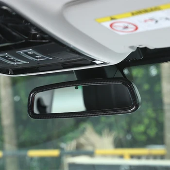 1 Kos Ogljikovih Vlaken Slog ABS Notranje zadeve Rearview Mirror Okvir Trim Za Land Rover Discovery Šport 2015-2017 Avto Dodatki
