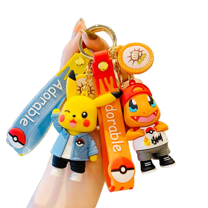 Takara Tomy Pikachu Anime Lepe Avto Dodatki Risanka Šolsko Torbo Keychain Kawaii Ustvarjalne Okraski Srčkan Igrače, Darila za Otrok
