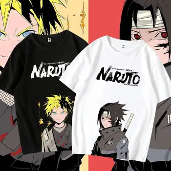Naruto anime risanke COS Naruto Sasuke kratki rokavi T-shirt mladi anime pol-sleeved vrh dno shirt majica s kratkimi rokavi moški debelo
