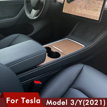 Za Tesla Model 3 Model Y 2021 Auto Deli ABS Nerjavečega Avto Center Konzola Dekorativna Trim Kritje Zajema Plošča