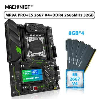 STROJNIK X99 MR9A PRO matične plošče, Set LGA 2011-3 Kit Xeon E5 2667 V4 Procesor CPU 32GB=4pcs*8GB 2666MHz DDR4 Pomnilnika RAM Combo