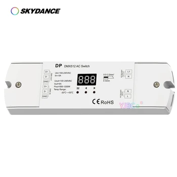 Skydance DMX512 Stikalo DP 1CH*5A AC100V-240V 500-1200W RDM DMX Dekoder Stand-alone funkcija/Številčni zaslon Za LED Lučka Sveti