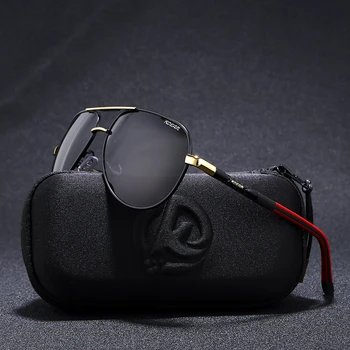 KDEAM 63mm Pilotni Moških Polarizirana sončna Očala na Prostem sončne Očala za Vožnjo iz Nerjavečega Jekla vzmetni Tečaji Vključujejo Celoten Paket