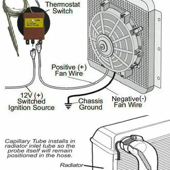 Avto Ventilator Kapilarne Nastavljiv Termostat 3 Pin Kaljenje Stikalo Temperaturni Regulator Samodejno Stikalo Dodatki