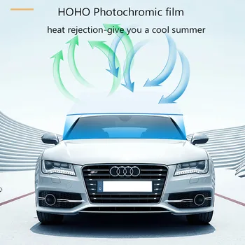 HOHOFILM 45%-75%VLT 152cmx80cm Photochromic Film Avto Dom Stekleno Okno Odtenek Dežnik Smart Optično Krmiljen Avto Dodatki