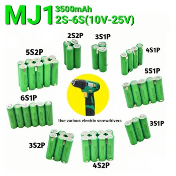 18650 MJ1 3S 4S 5S 6S 8S 3500mAh 7000mAh 20 ampères 7.4 PROTI 12,6 V 14.8 V 18V 25.2 V 29.6 V Pour Tournevis baterije soudure batterie