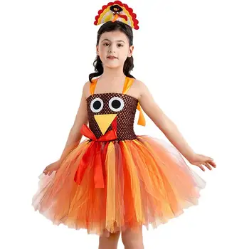 Turčija Oblačenja Za Dekleta Zahvalni Bowknot Dihanje Tutu Z Glavo Otroci Cosplay Oblačila Lepe Počitnice Kostumi