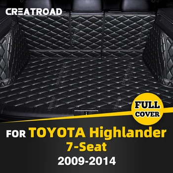 Auto Polno Zajetje Trunk Mat Toyota Highlander 7-Sedež 2009-2014 13 12 11 10Car Boot Kritje Pad Notranje zadeve Zaščitnik Dodatki
