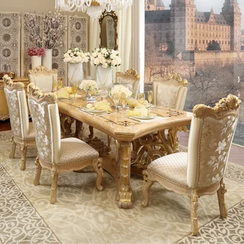 Evropski masivnega lesa izrezljane cvet, miza, stol, francosko sodišče villa, luksuzni restavraciji, miza, stol, pohištvo po meri