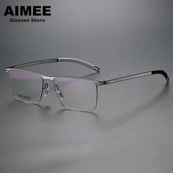 Norveška Design Titana Acetat Ultralahkih Očal Okvir Moški Ženske Kvadratnih Brezvijačno Poslovnih Recept Očala Optični Gafa