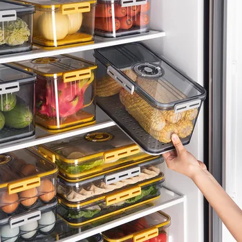 Kuhinja Hladilnik Škatla za Shranjevanje za Shranjevanje Posode Hrana Razred HIŠNE Plastični Prozorni Zgosti Freshkeeping Zamrznjene Organizator