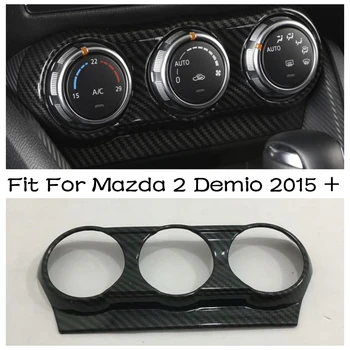 Centralni Nadzor klimatske naprave AC Gumb Plošča Pokrov Trim Za Mazda 2 Demio 2015 - 2021 Rdeče / Mat Slog Dodatki Notranjost