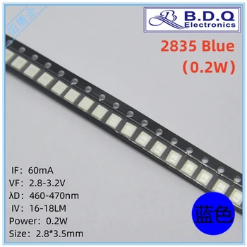 100 kozarcev SMD LED 2835 ZA 0,2 W Modra 460-470nm LED Lučka Kroglice Velikosti 2835 Light-emitting Diode Visoke Svetlo Kakovosti