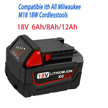18V 6.0 Ah Zamenjava za Milwaukee M18 XC Litijeva Baterija 48-11-1860 48-11-1850 48-11-1840 48-11-1820 Baterije za ponovno Polnjenje