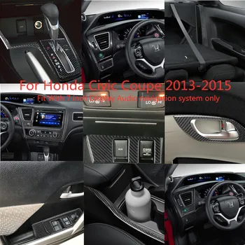 Avtomobilska Dodatna Oprema Notranje Opreme Iz Ogljikovih Vlaken Nalepke Za Honda Civic Coupe 2013-2015 Sredinski Konzoli, Trim