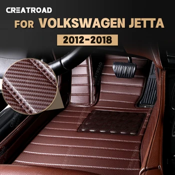 Po meri Ogljikovih Vlaken slog predpražnike Za VW Volkswagen JETTA 2012-2018 13 14 15 16 17 Stopala Preprogo Auto Dodatki Notranjost