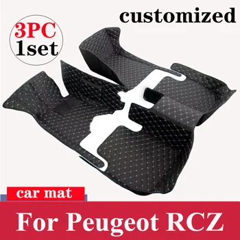 Avto predpražnike Za Peugeot RCZ T75 2009~2015 Luksuzno Usnje Mat Odeje, Preproge Trajne Pad Set Avto Dodatki Notranjost Deli 2010