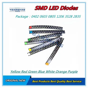 100 kozarcev 1206 Označite SMD LED Rdeča Rumena Zelena Bela Modra Oranžna Ice Blue Light Emitting Diode Jasno Svetlobe LED Diode