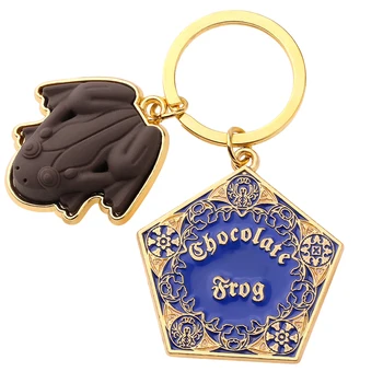 Klasična Čokolada Žaba Keychain Zlato Barvo Kovinski Obesek Čarobno Šolo Keyring Verige Ornament, Cosplay, Nakit, Dodatki, Darila
