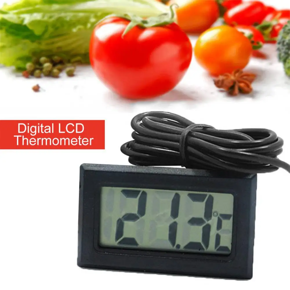 1PC Prostem Mini LCD-Digitalni Termometer Z Vodotesna Sonda Zaprtih Priročno Senzor Temperature Hladilnik Hladilnik Akvarij