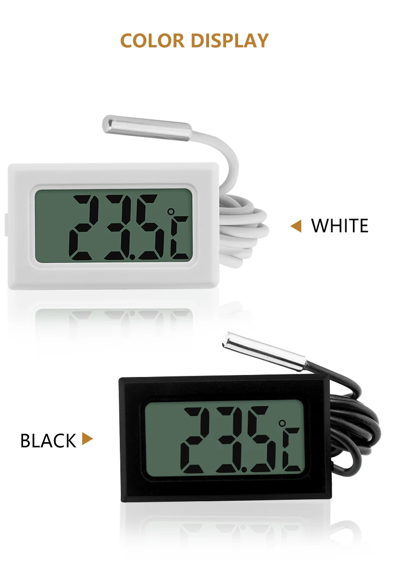 1PC Prostem Mini LCD-Digitalni Termometer Z Vodotesna Sonda Zaprtih Priročno Senzor Temperature Hladilnik Hladilnik Akvarij