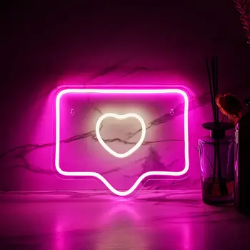 Srce Oblika Neon Znak Steni Visi Luč za Poroko Spalnica Doma Počitnice Stranka Bar USB Powered Valentinovo Božični Dekor