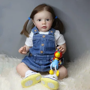 60 CM, 3D Barve Kože, Mehkega Silikona Prerojeni Missy Baby Doll Za Dekle Umetnosti Bebe Z Krvnih Žil Veren Ročno Izdelani Malčka Igrača