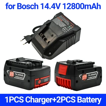Original BAT614G Akumulatorska Baterija 14,4 V 12800mAh Litij-ion baterija za Bosch 14,4 V Baterijo BAT607G BAT614 BAT614G+ Polnilec