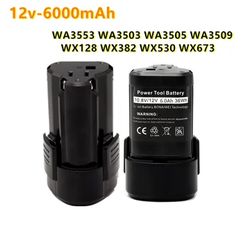 2023 Za Worx WA3505 12V 6000 mAh Li-Ion Akku WA3553 WA3503 WA3505 WA3509 WX128 WX382 WX530 WX673 ersatz batterie L50