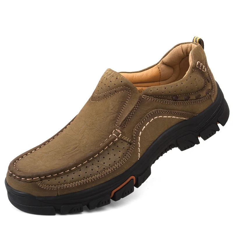 Visoko kakovostnih ročno izdelanih moške pravega usnja čevlji na prostem debelimi podplati udobno, pohodništvo čevlji priložnostne dihanje vožnjo čevlji