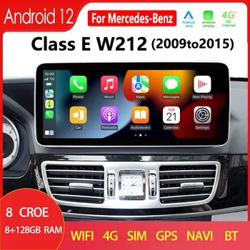 W212 Android 12 Brezžični CarPlay Za Mercedes Benz, E Razred 2009to2015 Avto Radio, GPS Navigacija Multimedijski Predvajalnik, Zaslon na Dotik
