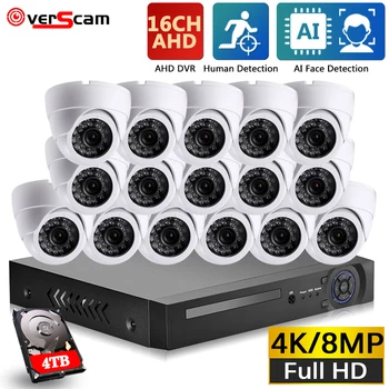 4K H. 265 16CH AHD DVR Video nadzorni Sistem IR-CUT Notranja Zunanja Nepremočljiva 8MP CCTV Kamere P2P Varnostni Nadzor Set