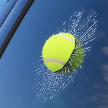 Baseball Broken Glass 3D Nalepke Avto Okno Žogo Hits Self Lepilo Nalepke Smešno Avto Dekoracijo Potegavščina Prop Tenis Žogo Nalepka