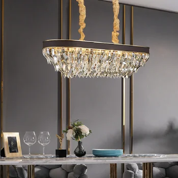 Oblikovalci priporočamo, sodobna restavracija kristalni lestenec pravokotne luksuzni Ameriški villa svetlobe dnevna soba lučka